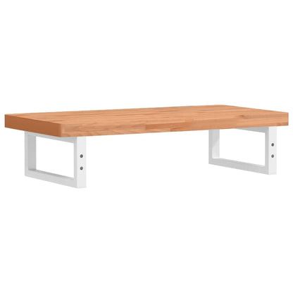 vidaXL Waschbeckenregal Wandmontage Stahl und Massivholz Buche