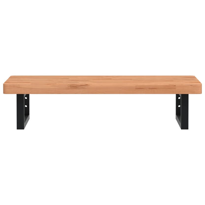 vidaXL Waschbeckenregal Wandmontage Stahl und Massivholz Buche