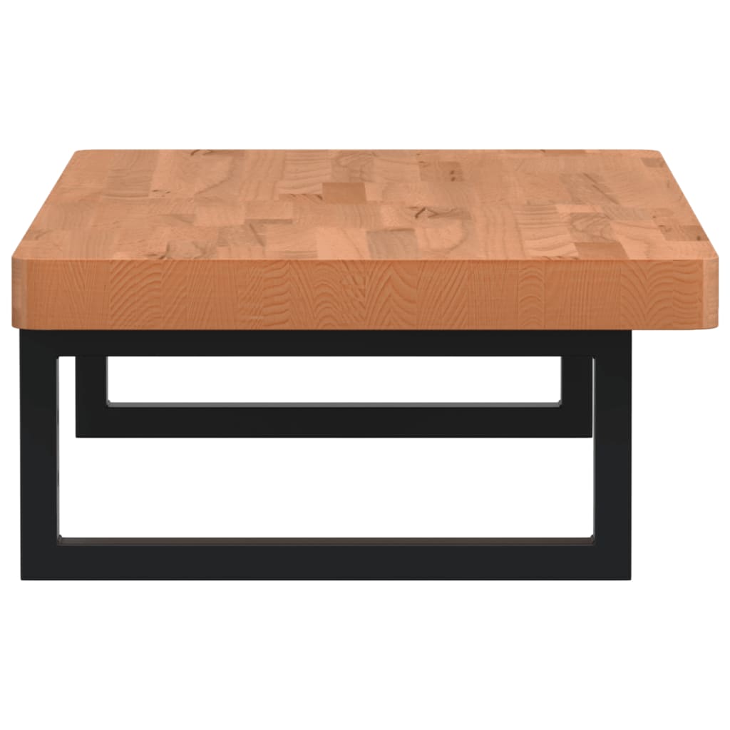 vidaXL Waschbeckenregal Wandmontage Stahl und Massivholz Buche