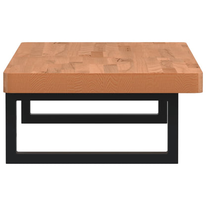vidaXL Waschbeckenregal Wandmontage Stahl und Massivholz Buche