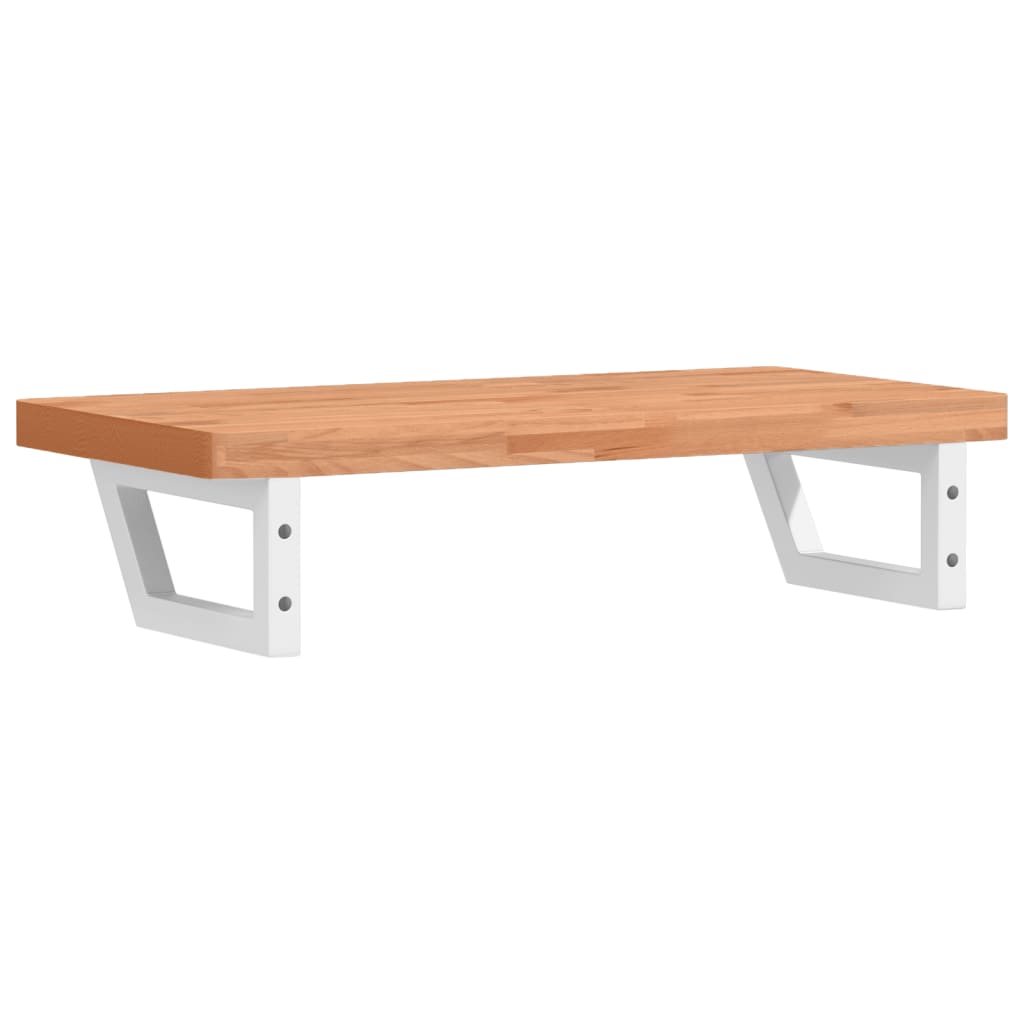 vidaXL Waschbeckenregal Wandmontage Stahl und Massivholz Buche