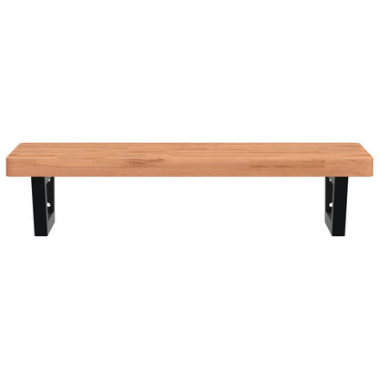 vidaXL Waschbeckenregal Wandmontage Stahl und Massivholz Buche