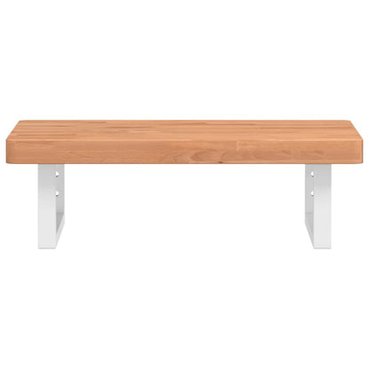 vidaXL Waschbeckenregal Wandmontage Stahl und Massivholz Buche