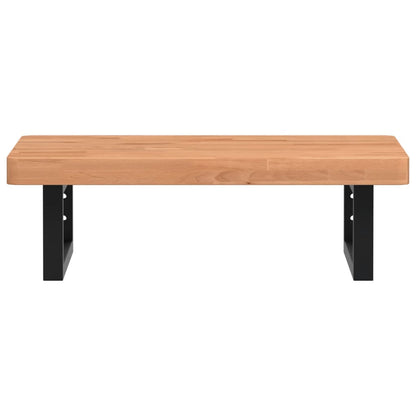 vidaXL Waschbeckenregal Wandmontage Stahl und Massivholz Buche