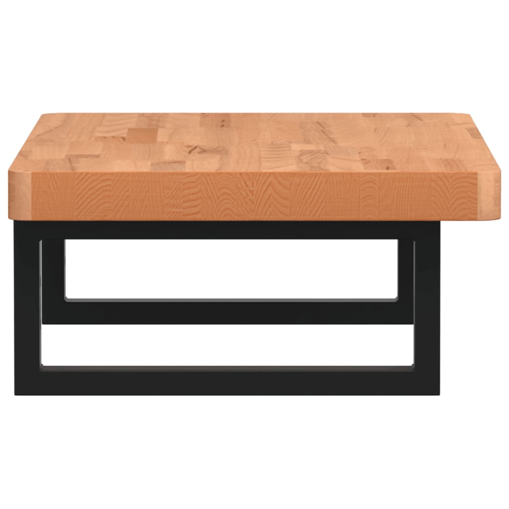 vidaXL Waschbeckenregal Wandmontage Stahl und Massivholz Buche