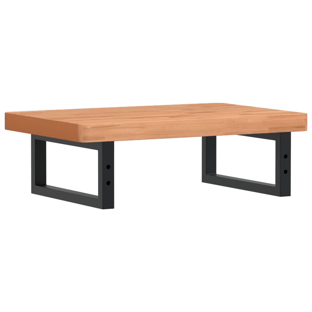 vidaXL Waschbeckenregal Wandmontage Stahl und Massivholz Buche