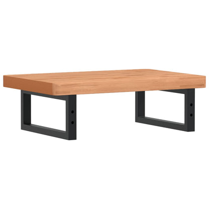 vidaXL Waschbeckenregal Wandmontage Stahl und Massivholz Buche