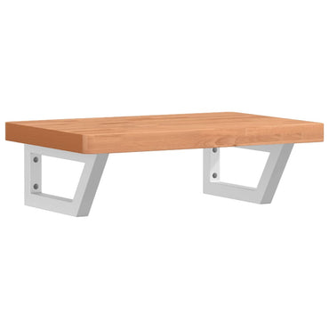 vidaXL Waschbeckenregal Wandmontage Stahl und Massivholz Buche