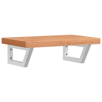 vidaXL Waschbeckenregal Wandmontage Stahl und Massivholz Buche