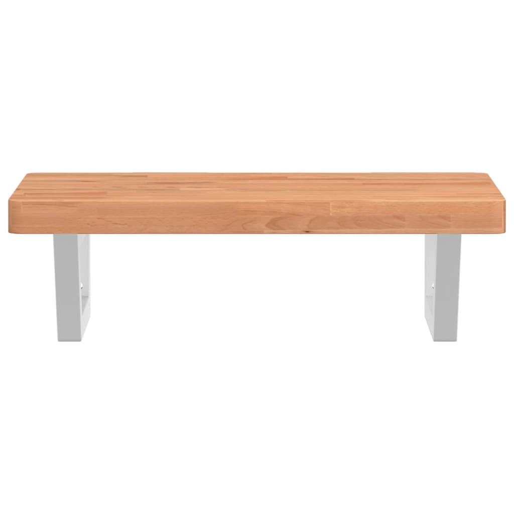 vidaXL Waschbeckenregal Wandmontage Stahl und Massivholz Buche