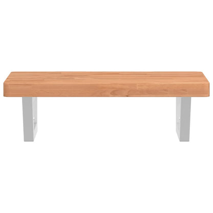 vidaXL Waschbeckenregal Wandmontage Stahl und Massivholz Buche
