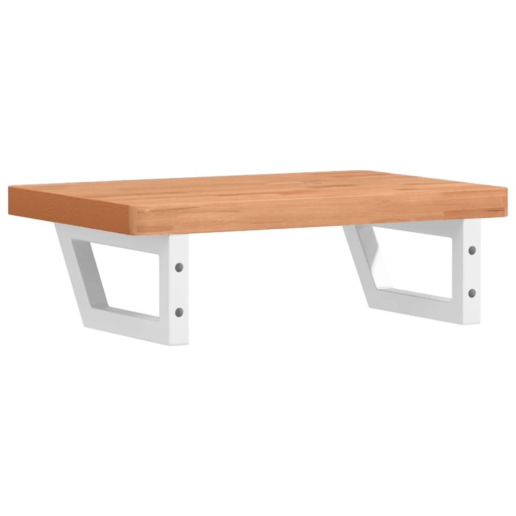 vidaXL Waschbeckenregal Wandmontage Stahl und Massivholz Buche