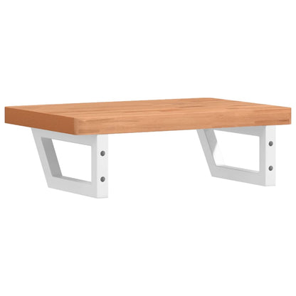 vidaXL Waschbeckenregal Wandmontage Stahl und Massivholz Buche
