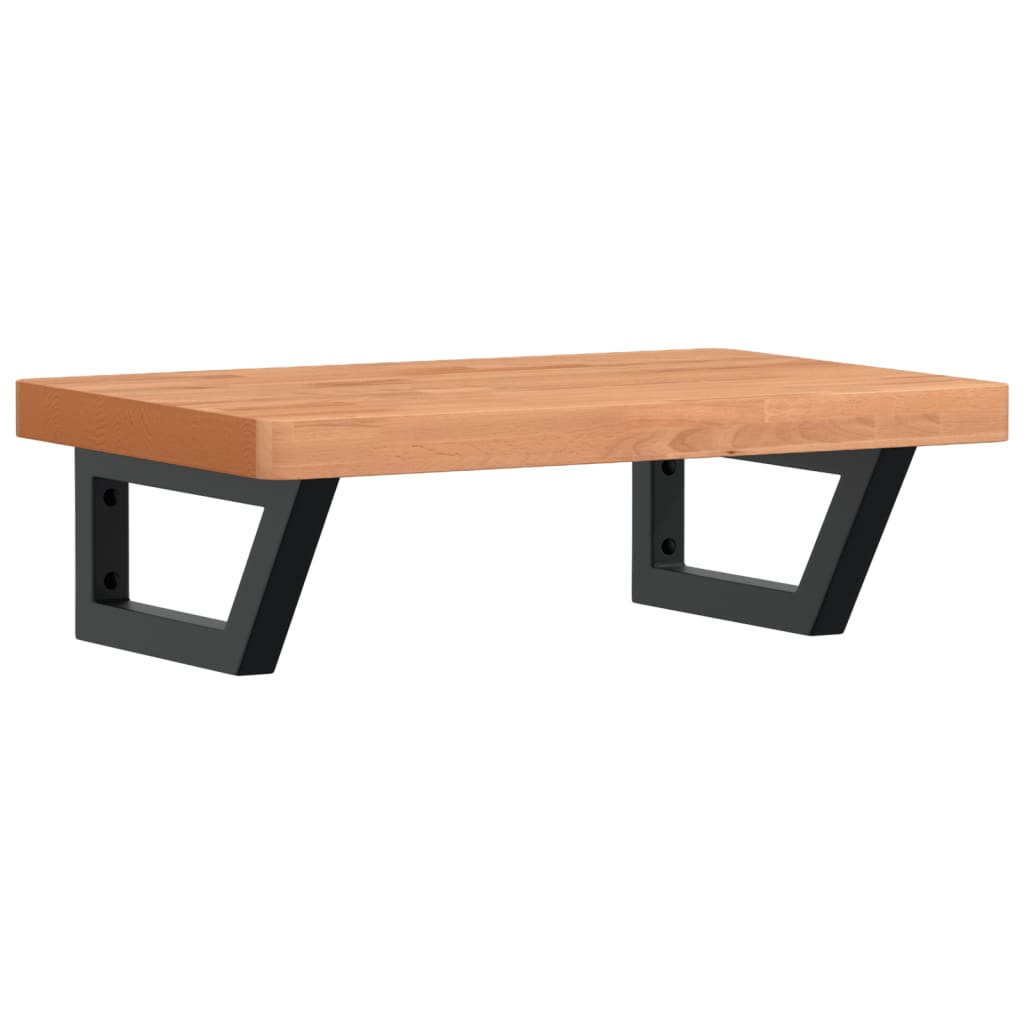 vidaXL Waschbeckenregal Wandmontage Stahl und Massivholz Buche