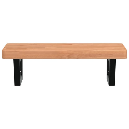 vidaXL Waschbeckenregal Wandmontage Stahl und Massivholz Buche