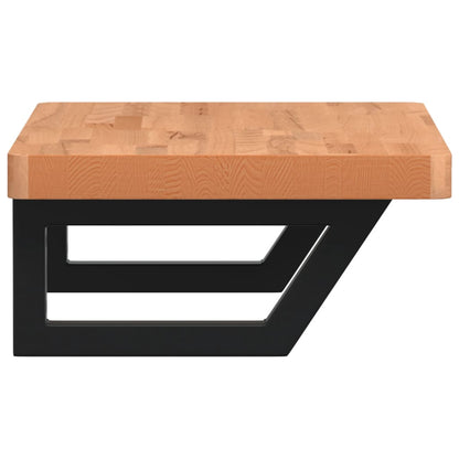 vidaXL Waschbeckenregal Wandmontage Stahl und Massivholz Buche