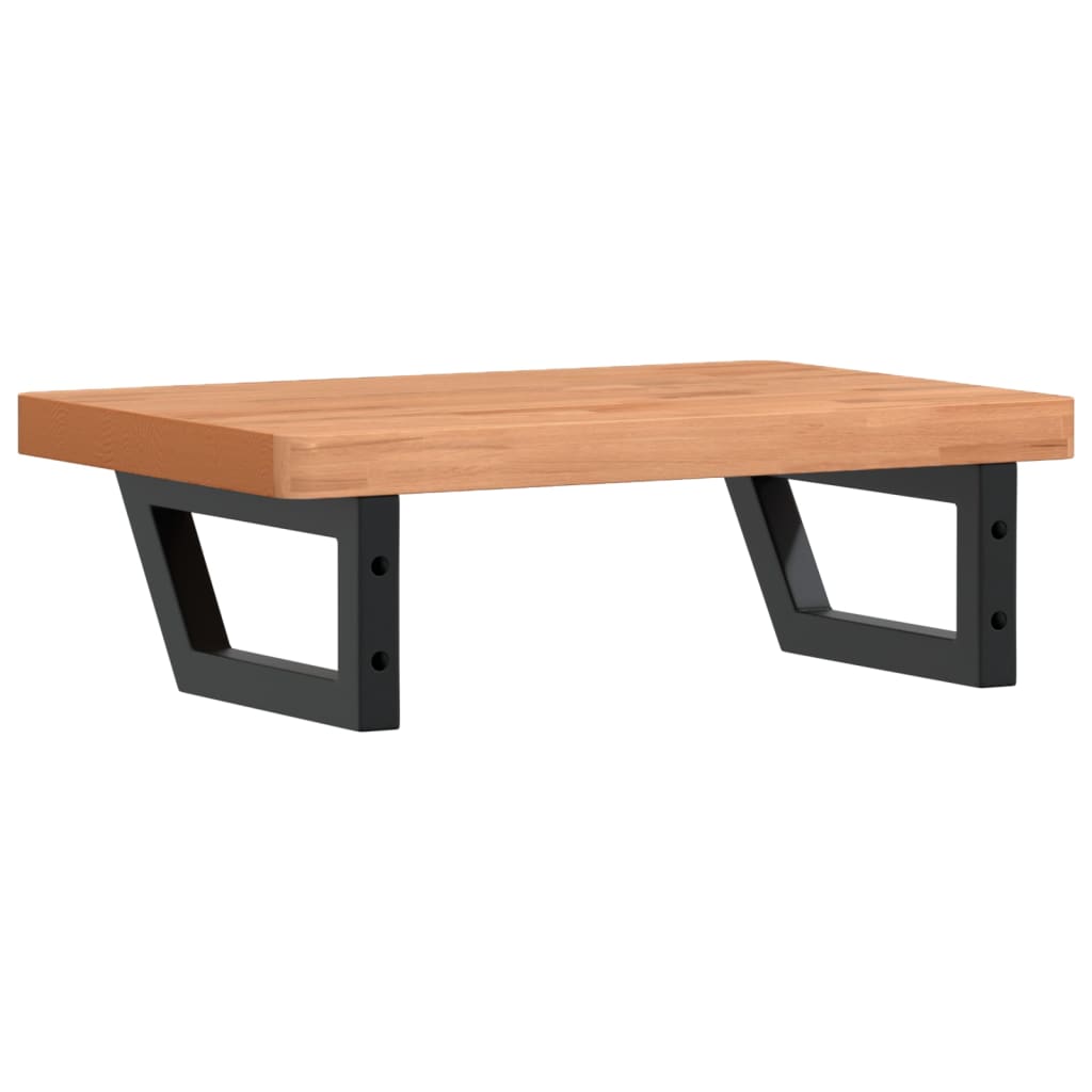 vidaXL Waschbeckenregal Wandmontage Stahl und Massivholz Buche