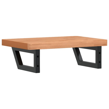 vidaXL Waschbeckenregal Wandmontage Stahl und Massivholz Buche