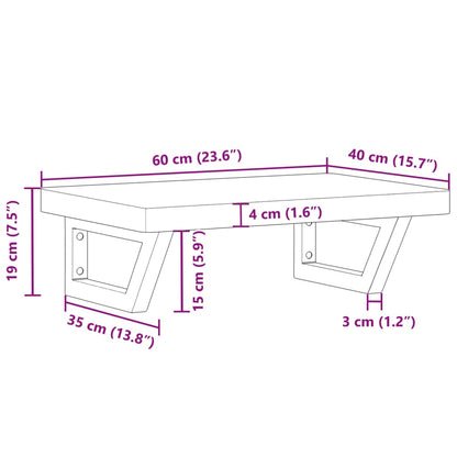 vidaXL Waschbeckenregal Wandmontage Stahl und Massivholz Buche