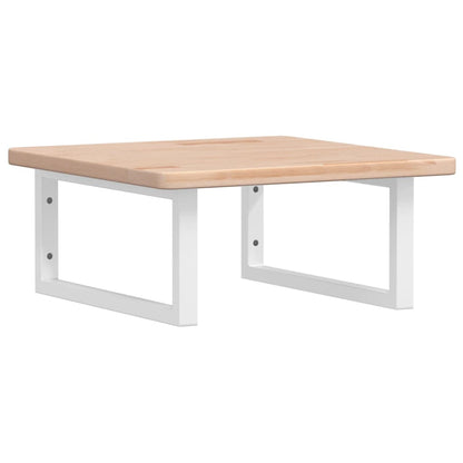 vidaXL Waschtischplatte mit Halterung Stahl und Massivholz Eiche