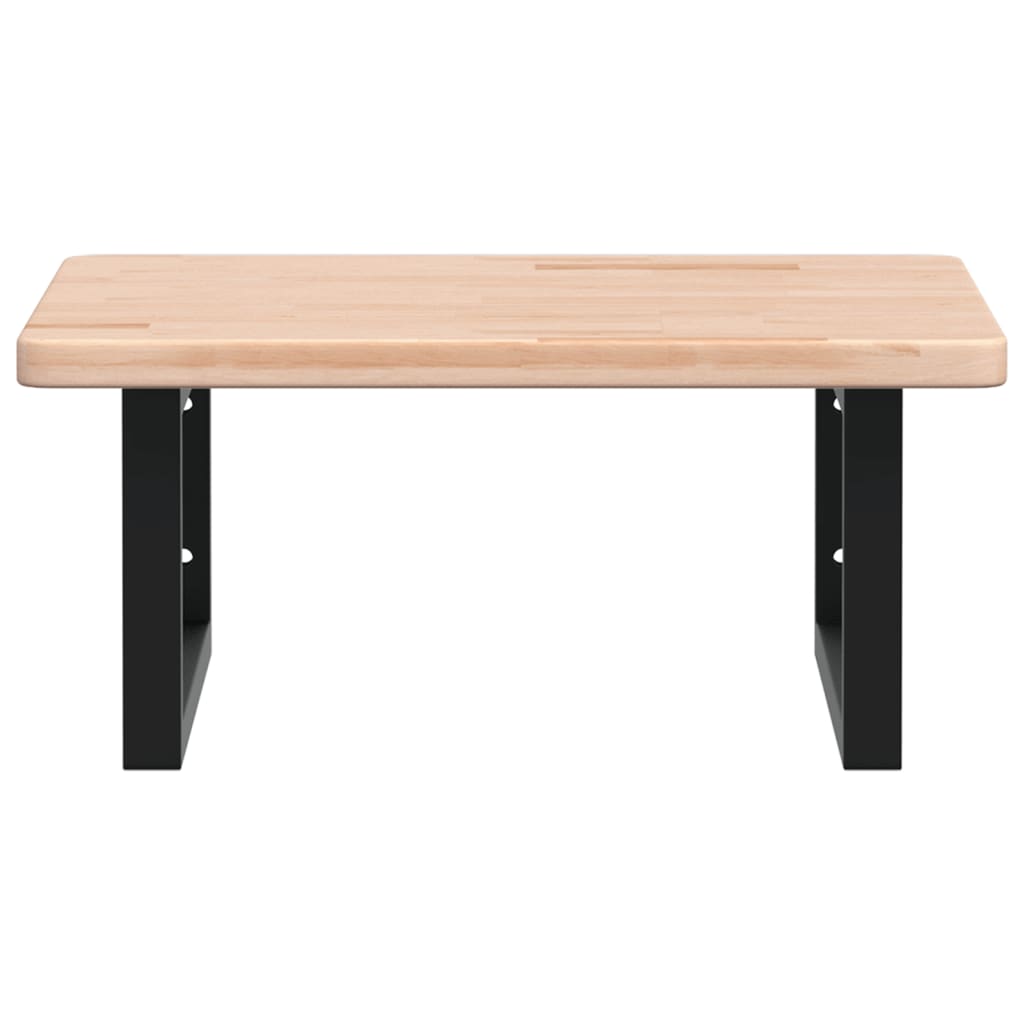 vidaXL Waschtischplatte mit Halterung Stahl und Massivholz Eiche