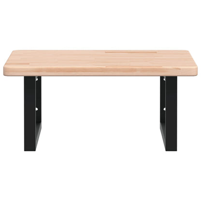 vidaXL Waschtischplatte mit Halterung Stahl und Massivholz Eiche