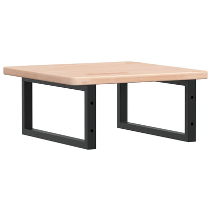vidaXL Waschtischplatte mit Halterung Stahl und Massivholz Eiche