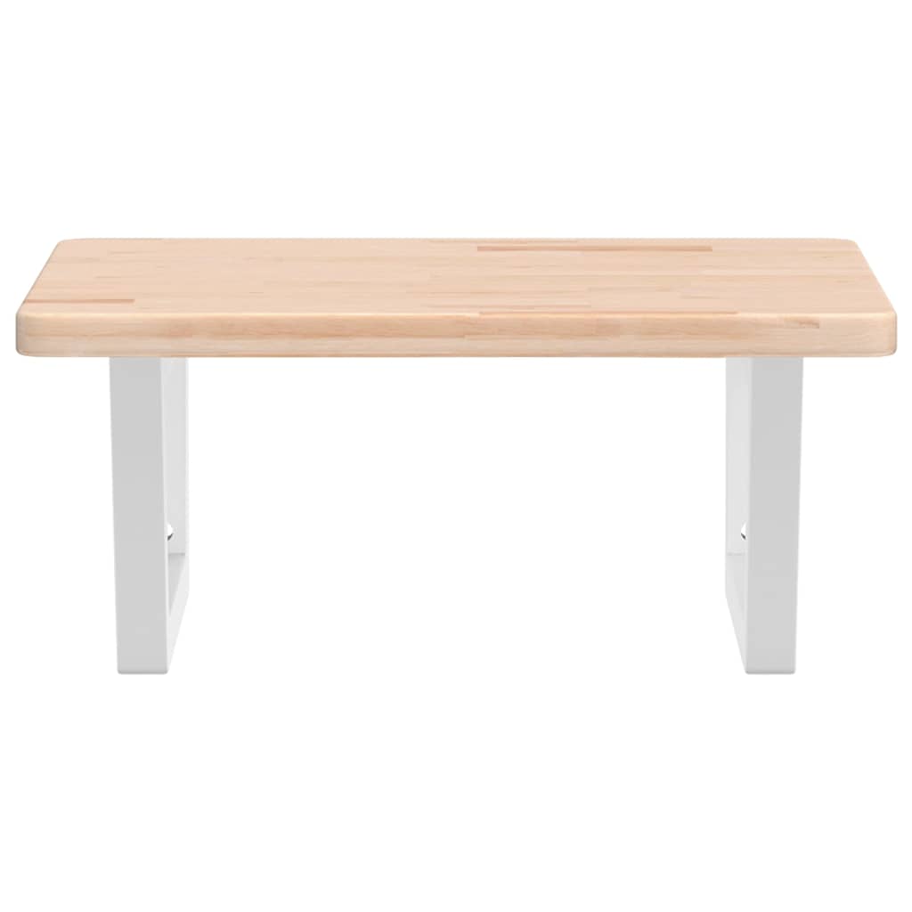 vidaXL Waschtischplatte mit Halterung Stahl und Massivholz Eiche
