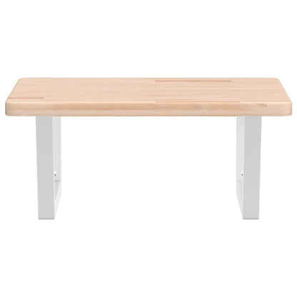 vidaXL Waschtischplatte mit Halterung Stahl und Massivholz Eiche