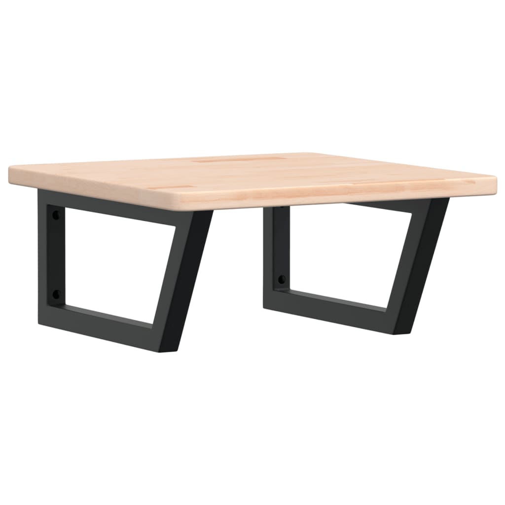 vidaXL Waschtischplatte mit Halterung Stahl und Massivholz Eiche