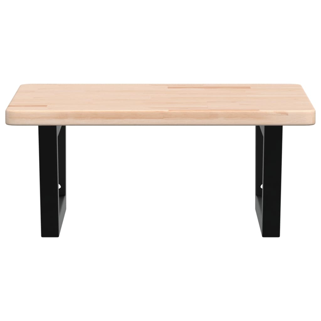 vidaXL Waschtischplatte mit Halterung Stahl und Massivholz Eiche