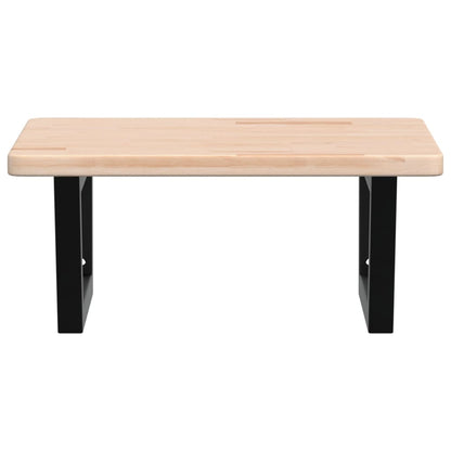 vidaXL Waschtischplatte mit Halterung Stahl und Massivholz Eiche