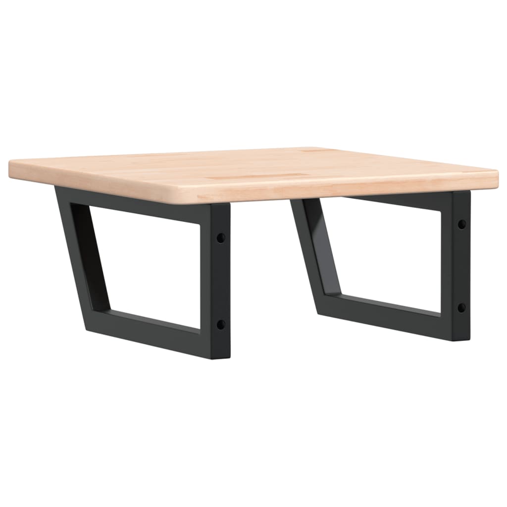 vidaXL Waschtischplatte mit Halterung Stahl und Massivholz Eiche