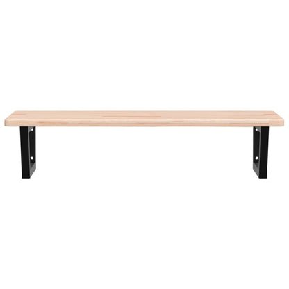 vidaXL Waschtischplatte mit Halterung Stahl und Massivholz Eiche