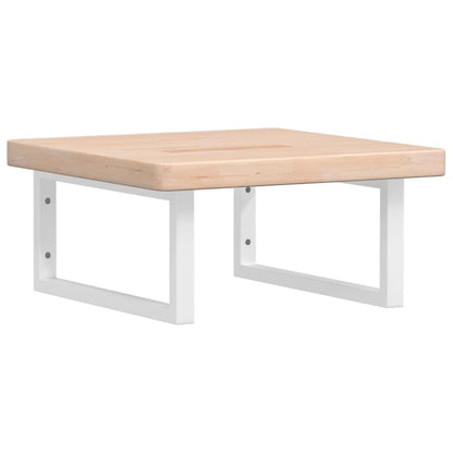 vidaXL Waschtischplatte mit Halterung Stahl und Massivholz Eiche