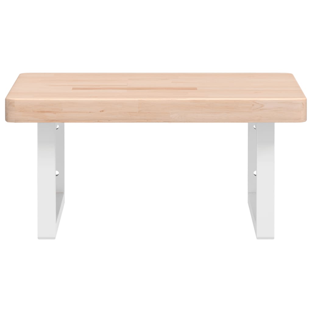 vidaXL Waschtischplatte mit Halterung Stahl und Massivholz Eiche