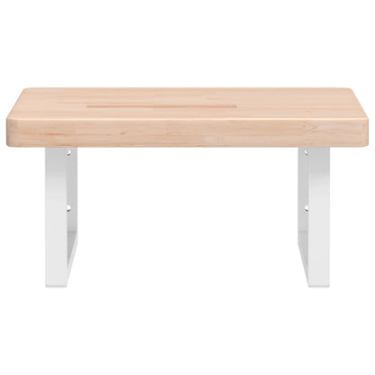 vidaXL Waschtischplatte mit Halterung Stahl und Massivholz Eiche