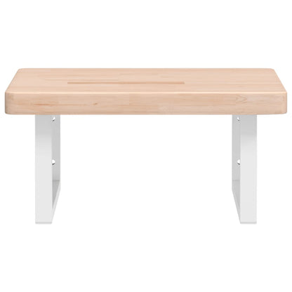 vidaXL Waschtischplatte mit Halterung Stahl und Massivholz Eiche