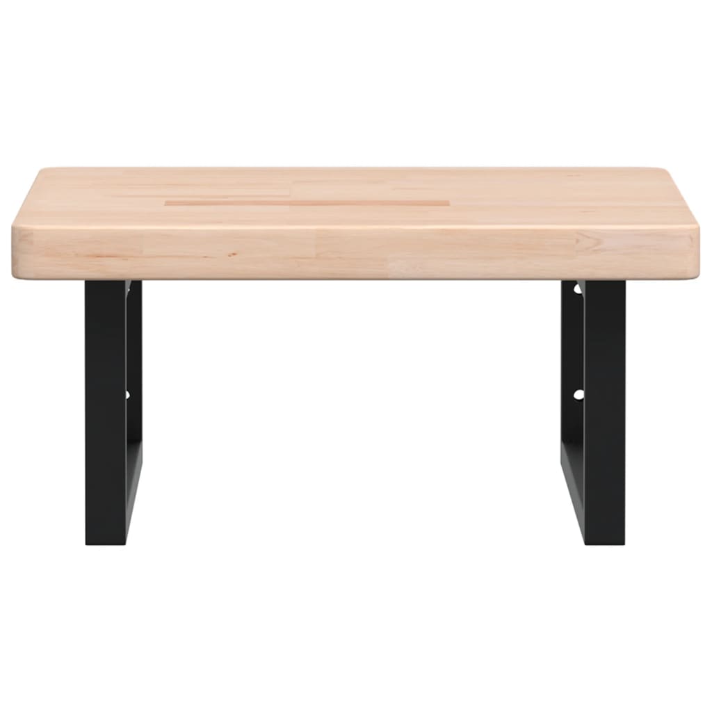 vidaXL Waschtischplatte mit Halterung Stahl und Massivholz Eiche