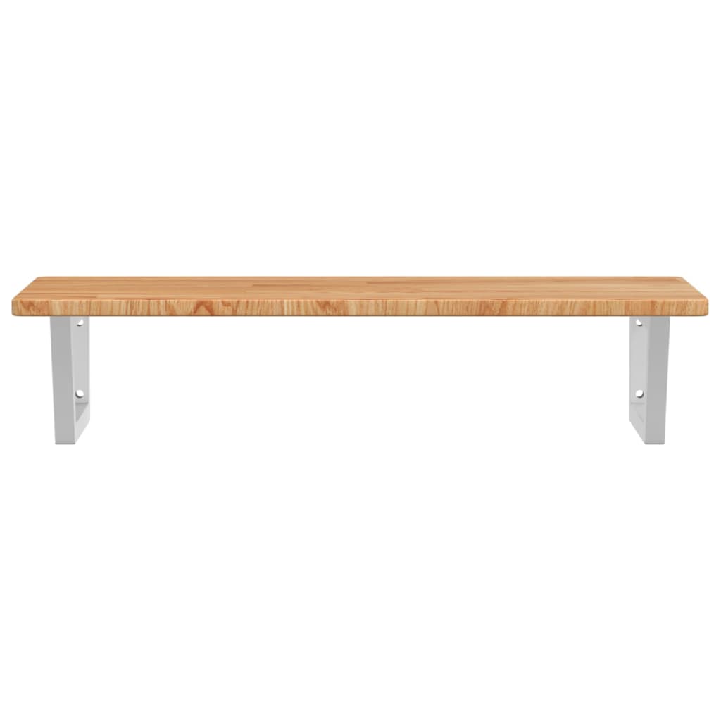 vidaXL Waschtischplatte mit Halterung Stahl und Massivholz Eiche