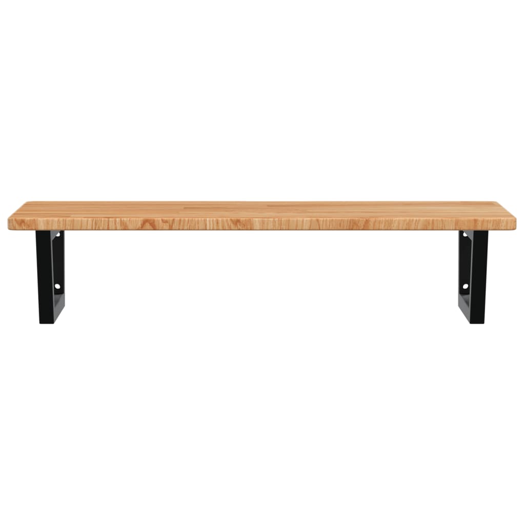 vidaXL Waschtischplatte mit Halterung Stahl und Massivholz Eiche