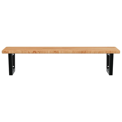 vidaXL Waschtischplatte mit Halterung Stahl und Massivholz Eiche