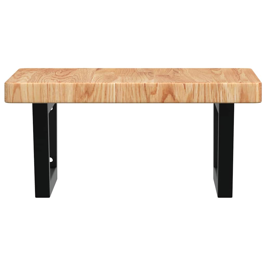 vidaXL Waschtischplatte mit Halterung Stahl und Massivholz Eiche