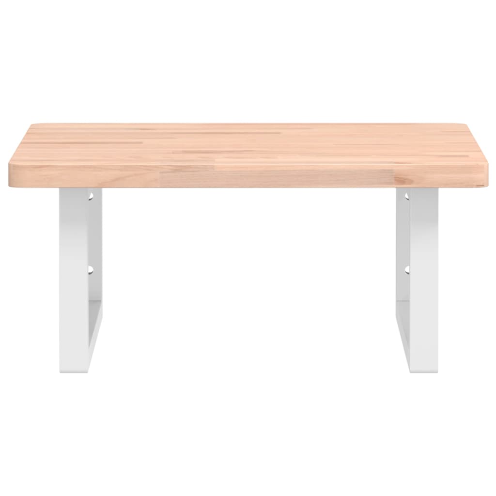 vidaXL Waschbeckenregal Wandmontage Stahl und Massivholz Buche