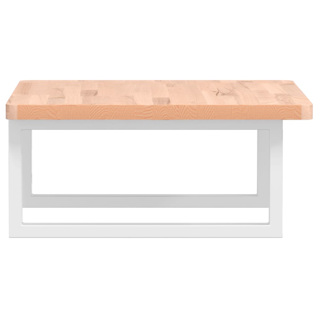 vidaXL Waschbeckenregal Wandmontage Stahl und Massivholz Buche