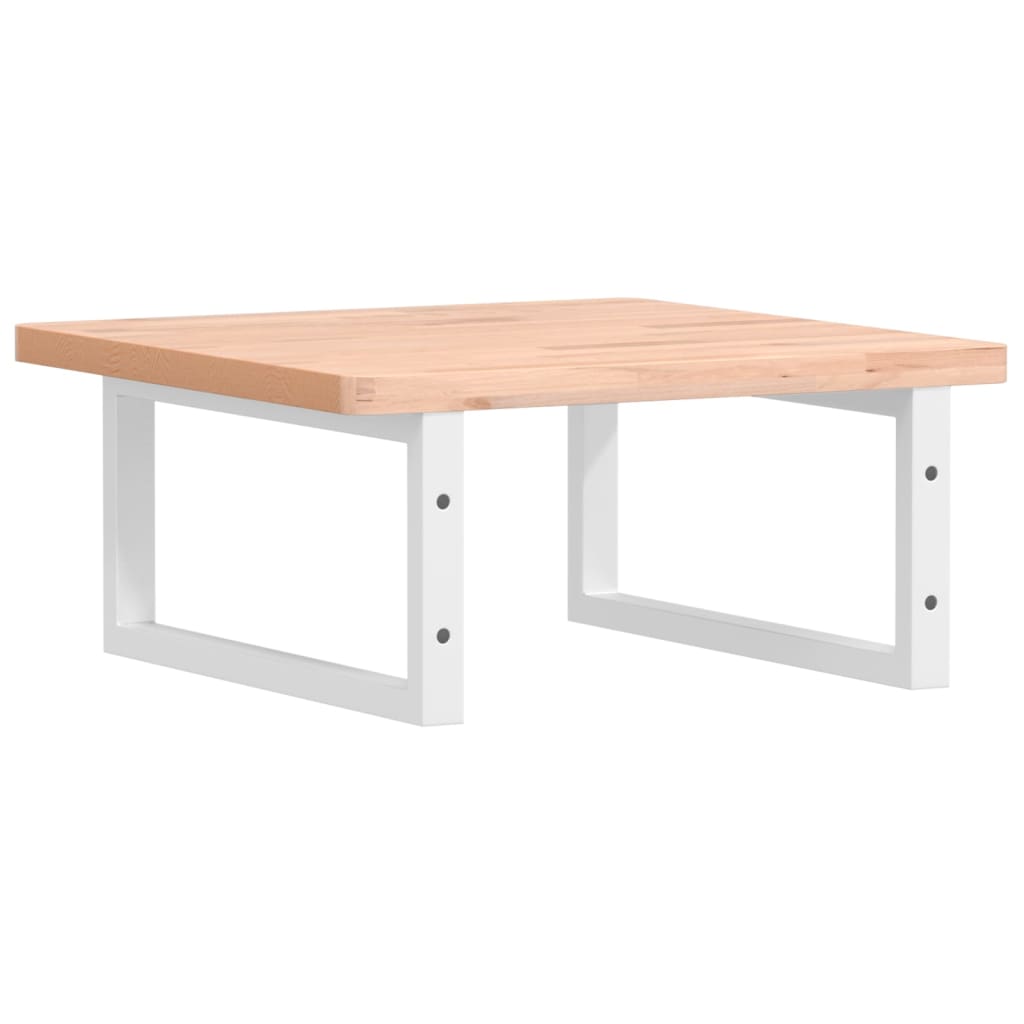 vidaXL Waschbeckenregal Wandmontage Stahl und Massivholz Buche