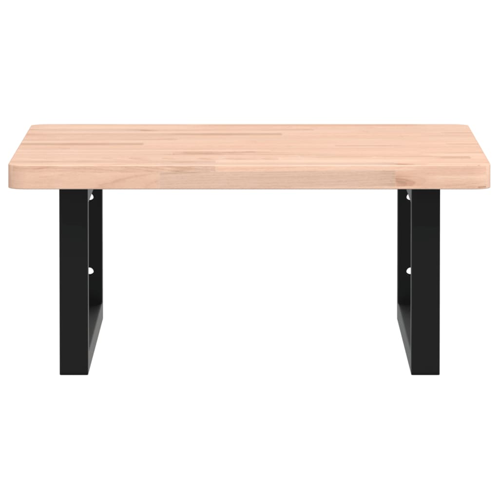 vidaXL Waschbeckenregal Wandmontage Stahl und Massivholz Buche