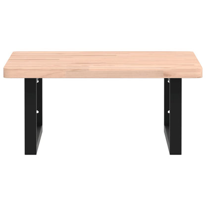 vidaXL Waschbeckenregal Wandmontage Stahl und Massivholz Buche
