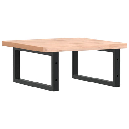vidaXL Waschbeckenregal Wandmontage Stahl und Massivholz Buche