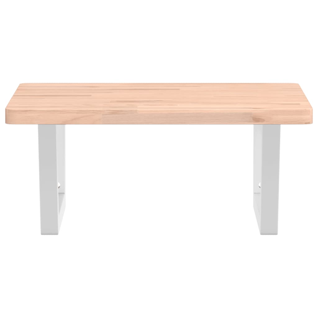 vidaXL Waschbeckenregal Wandmontage Stahl und Massivholz Buche